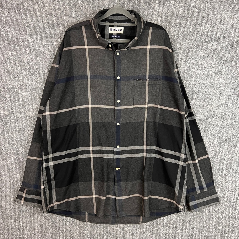 Barbour Tailored Fit‎ Plaid Button Down Long Sleeve Shirt Men XXL